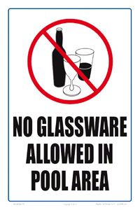 45-092 - No Glassware Allowed Sign