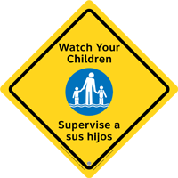 45-305 - Watch Your Children Sign, indoor, Eng./Sp., 23"