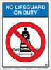 45-405 - No Lifeguard on Duty Sign,