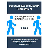 45-452 - Plastic  Spanish COVID-19  Safety Sign,  18" x 24"