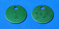 71-135 - Check tags, alum., numbered, 100/pkg