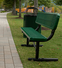 77-350 - UltraSite bench w/ back, 6' portable, diamond
