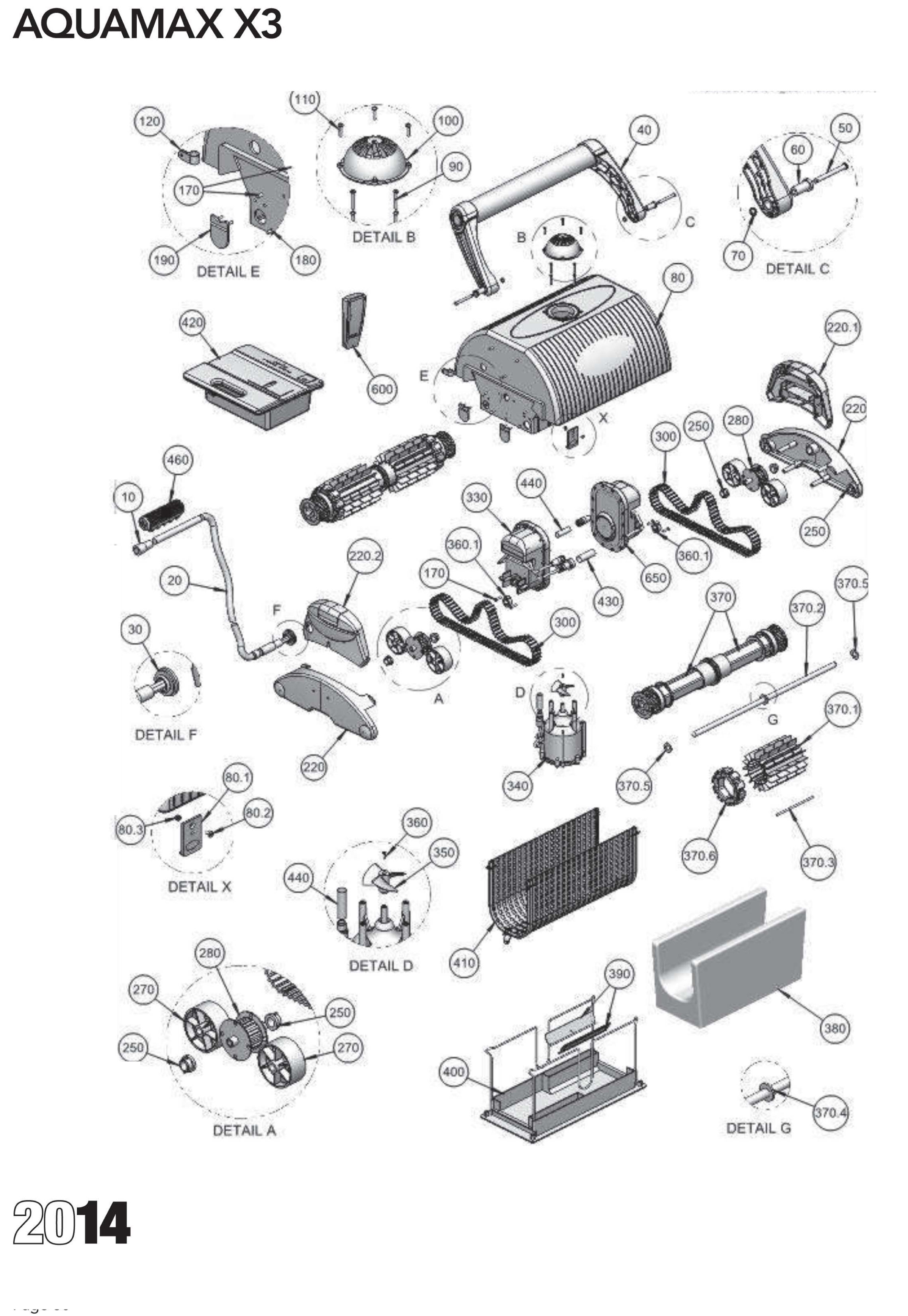 AquaMAX X3 Parts Diagram and Parts List 2014 - Lincoln Aquatics