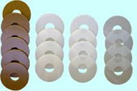 35-470 - Shim set, round, 6 phenolic/12 plastic