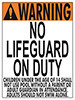 45-017 - No Lifeguard on Duty Sign