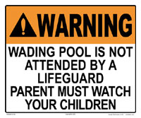 45-021 - Wading Pool Not Attended Sign