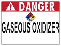 45-124 - Danger Gaseous Oxidizer Sign
