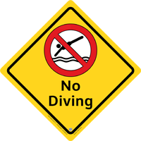 45-205 - No Diving Sign, indoor, 15.5"