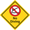 45-205 - No Diving Sign, indoor, 15.5"