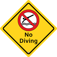 45-245 - No Diving Sign, outdoor, 15.5"