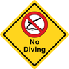 45-265 - No Diving Sign, outdoor, 23"