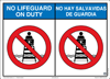 45-420 - No Lifeguard on Duty Sign,