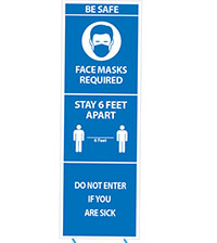 45-460 - Be Safe Sign, COVID-19 Freestanding Sign, 36"x 12"
