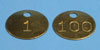 71-125 - Check tags, brass, numbered,