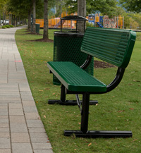 77-355 - UltraSite bench w/ back, 6' portable, perforated