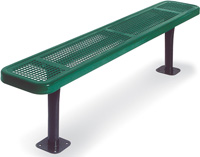 77-480 - UltraSite bench w/o back, 6' surface mount, perforated